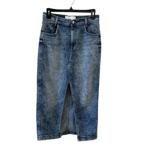 Sam Edelman Kori Cutaway Denim Midi Skirt Size 27